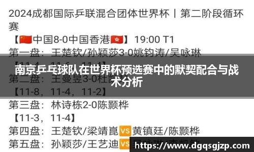 南京乒乓球队在世界杯预选赛中的默契配合与战术分析