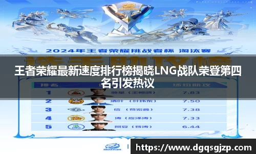 王者荣耀最新速度排行榜揭晓LNG战队荣登第四名引发热议